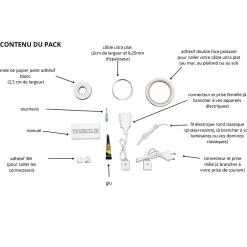 Pack TV cables invisibles Magic Elek 1,5m 16A 3500W