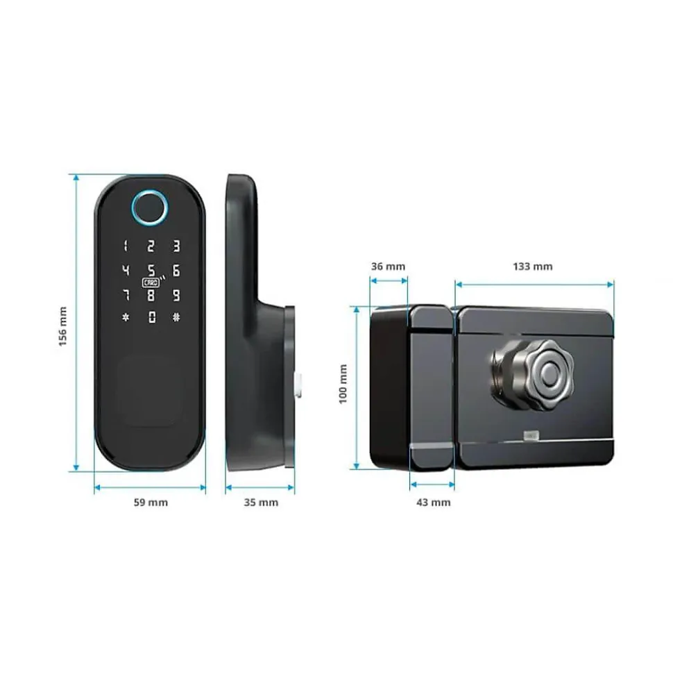 Pack verrou connectée locky-3 à code, badge et bluetooth + passerelle wifi