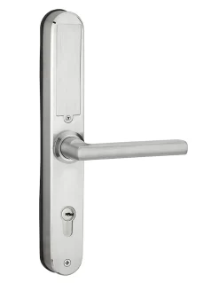 Paire de poignées connectées Intelock Multi, pour porte d'entrée, entr'axes 70mm, argent - INTELOCK
