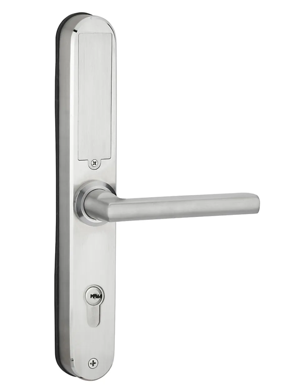 Paire de poignées connectées Intelock Multi, pour porte d'entrée, entr'axes 72mm, argent - INTELOCK