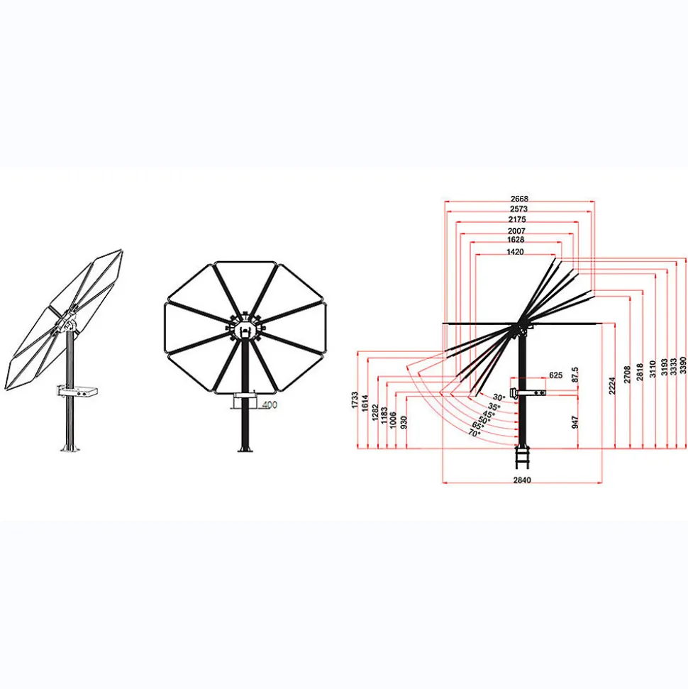 PARASOL SOLAIRE 1000W Plug & Play avec éclairage LED intégré