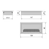 Passe-câbles de table Emuca Quadrum, rectangulaire, 159x80mm, à encastrer, Aluminium, Peint en blanc