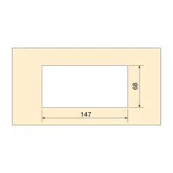 Passe-câbles de table Emuca Quadrum, rectangulaire, 159x80mm, à encastrer, Aluminium, Peint en noir