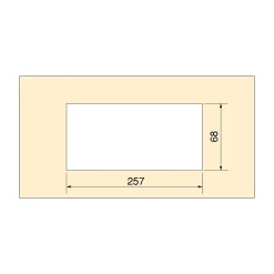 Passe-câbles de table Emuca Quadrum, rectangulaire, 269x80mm, à encastrer, Aluminium, Peint en blanc