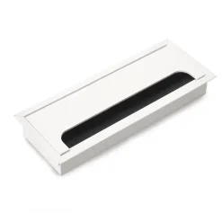 Passe-câbles de table Emuca Quadrum, rectangulaire, 269x80mm, à encastrer, Aluminium, Peint en blanc