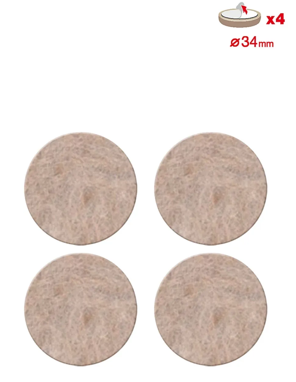 Patin en feutre laine adhésif rond beige Scotch ø34 mm