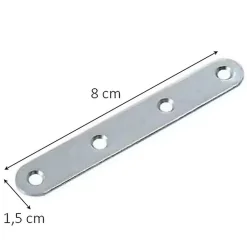 4 Pattes d'assemblage Acier Zingué L 80 x l.15 x E.2mm