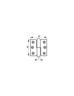 Paumelle de porte de meuble / porte légère, 60x40mm, acier, droite - THIRARD