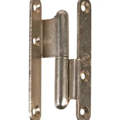 Paumelle lames à bouts ronds coudées zingué blanc - 110 mm - Droite - Jardinier massard