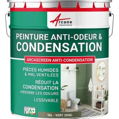 Peinture anti-condensation, anti odeur pour pièces humides Vert jonc - RAL 6013 - 10 L - ARCANE INDUSTRIES