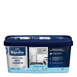 Peinture anti-humidité intérieur satin gris lome Ripolin 2,5L