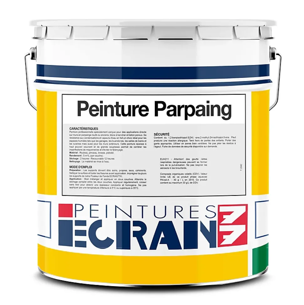 Peinture parpaing, bloc béton, agglo béton, peinture professionnelle opacifiante, sans odeur, mur intérieur, extérieur ECRAN77-10