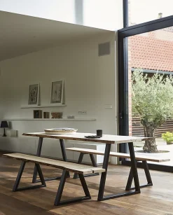 Pied de banc modèle trapèze Mottez H. 40 cm métal noir