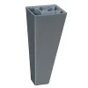 Pied de canapé gris alu H. 100 x 45x45 cm