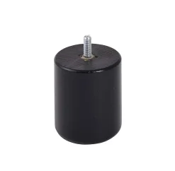 Pied de lit cylindrique en hêtre noir Bar Plus H. 8 x Ø6,8 cm