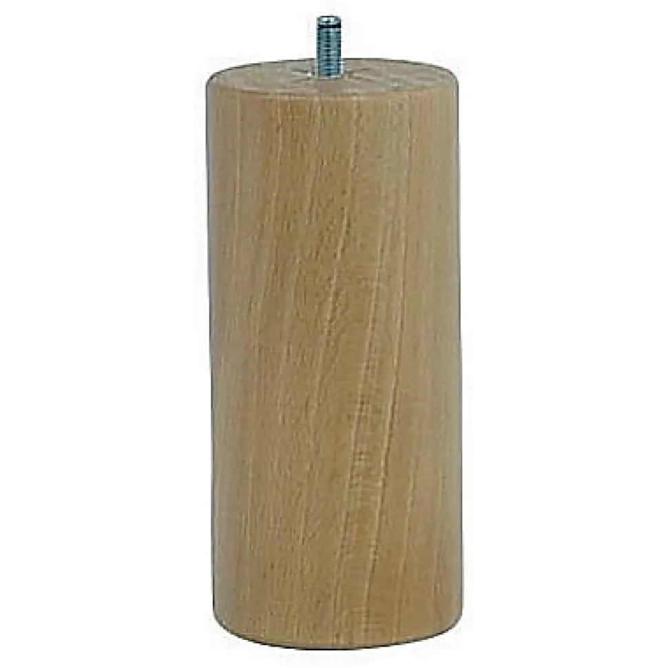 Pied de lit cylindrique H. 150 mm x ø70 mm verni
