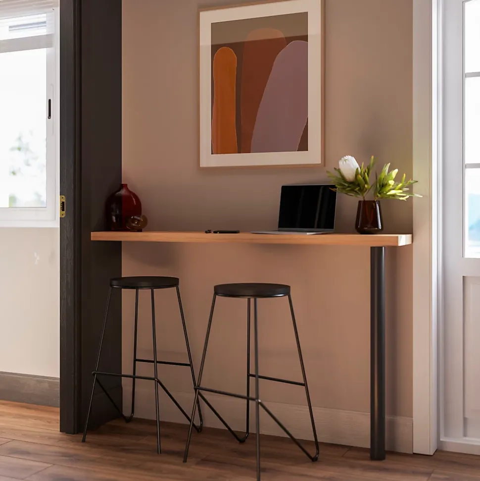 Pied de plan de travail GoodHome Nantua H. 87.5 cm / 90 cm x ø 6 cm noir, 1 pièce
