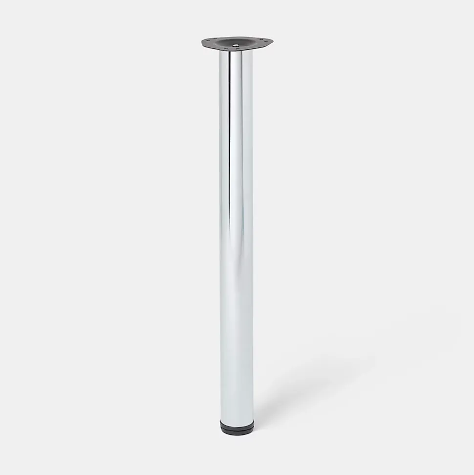 Pied de plan de travail GoodHome Nantua H. 87.5 cm / 90 cm x ø 6 cm chromé, 1 pièce