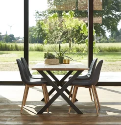 Pied de table modèle X Mottez H. 71 cm métal noir