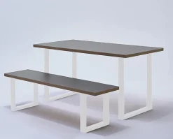 Pied de table rectangle Mottez H. 71 cm métal blanc