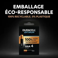 Pile alcaline AAA (LR03) Duracell Optimum, lot de 8