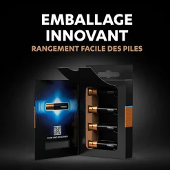 Pile alcaline AAA (LR03) Duracell Optimum, lot de 4