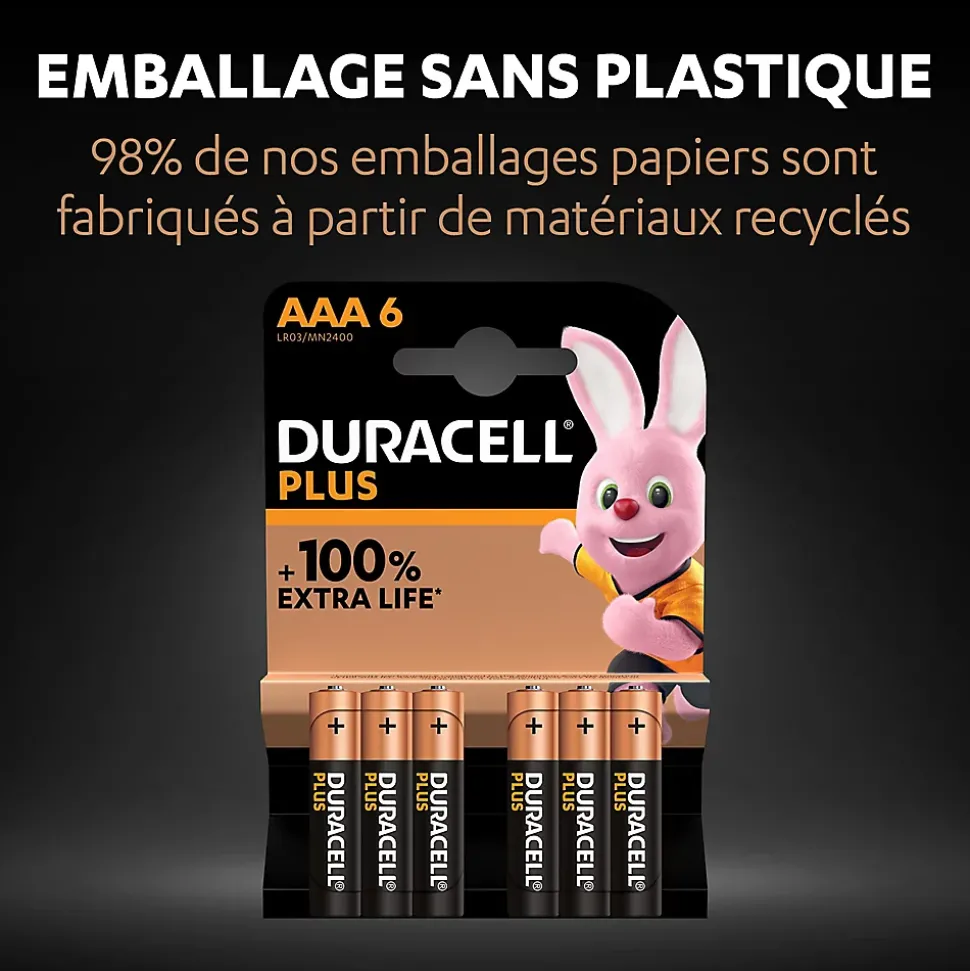 Pile alcaline AAA (LR03) Duracell Plus, lot de 6
