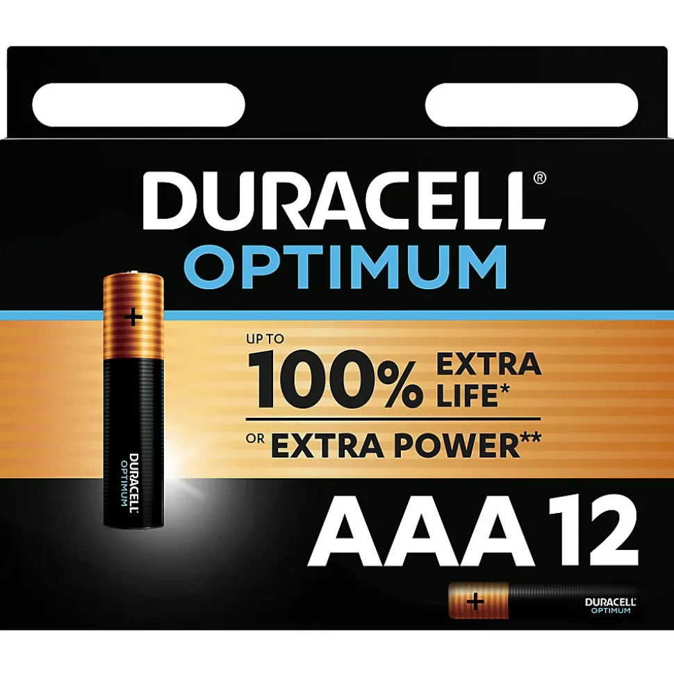 Pile alcaline AAA (LR03) Duracell Optimum, lot de 12