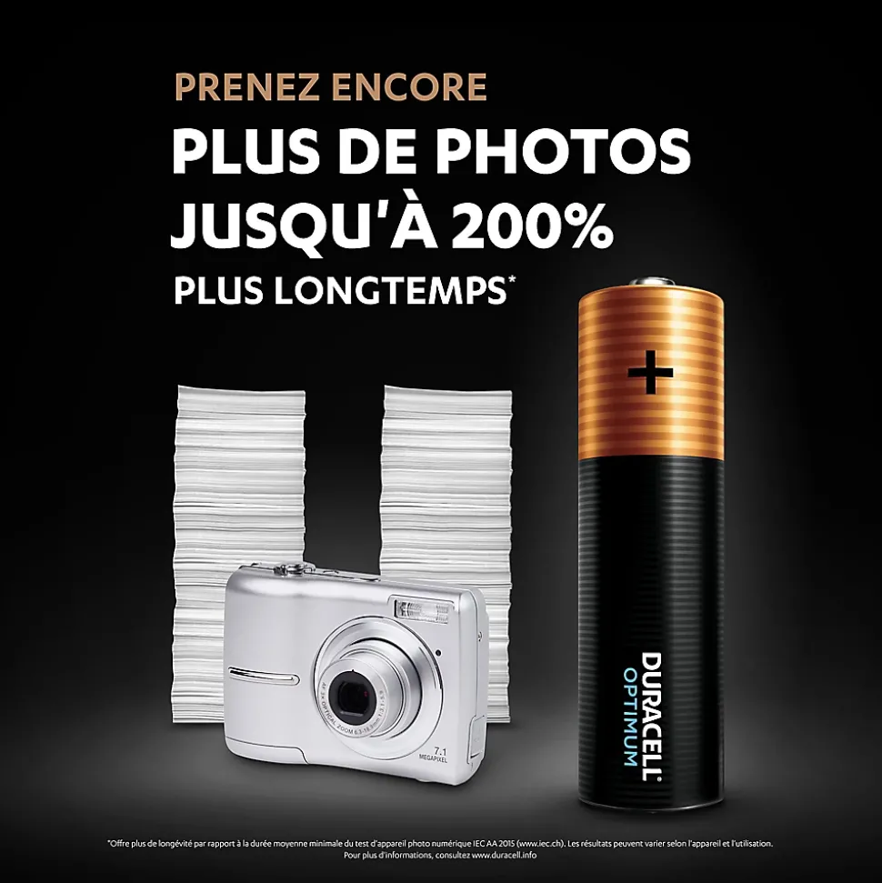 Pile alcaline AA (LR6) Duracell Optimum, lot de 6