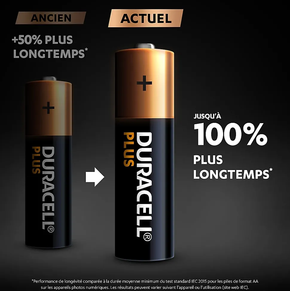 Pile alcaline AA (LR6) Duracell Plus, lot de 6