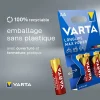 Pile alcaline AA (LR6) Varta Max Tech, lot de 6 + 2 gratuites
