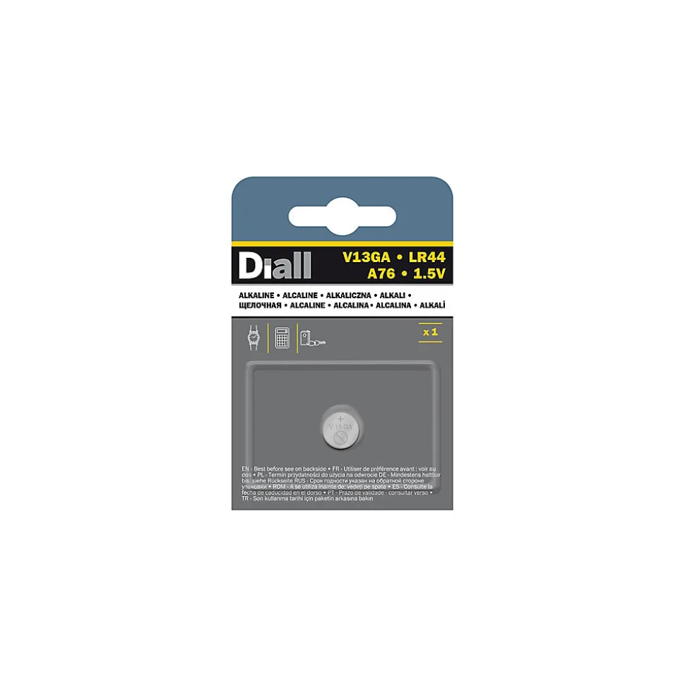 Pile alcaline bouton LR44 / LR154 Diall, lot de 1