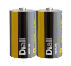 Pile alcaline D (LR20) Diall, lot de 2