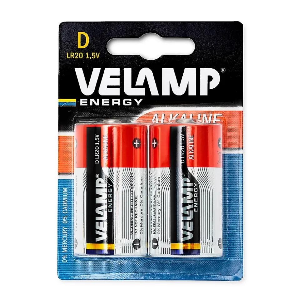 Pile pour lampe de poche alcaline, LR20 D, 1,5V. 2 pièces