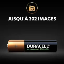 Pile rechargeable AAA (LR03) Duracell 900Mah, lot de 4