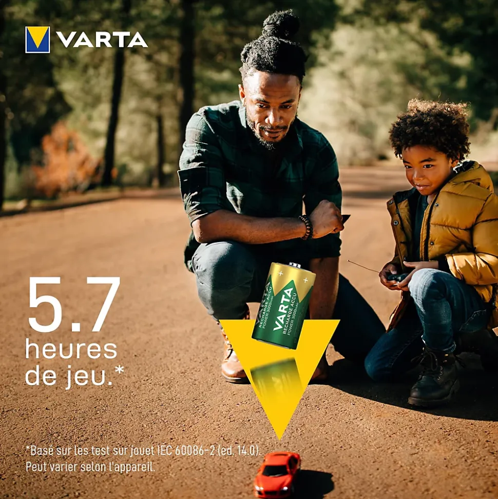 Pile rechargeable Ni-MH D (LR20) Varta, lot de 2