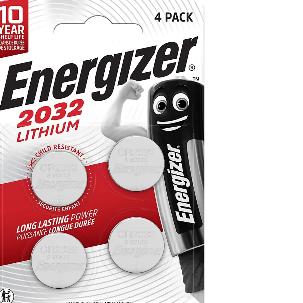 4 Piles bouton au lithium 2032 Energizer 3V