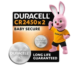 2 piles bouton CR 2450 - Duracell - 3V