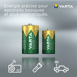 2 Piles rechargeables Ni-MH C (HR14) Varta