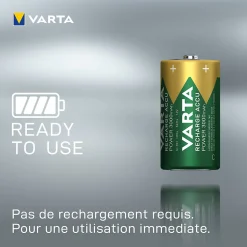 2 Piles rechargeables Ni-MH C (HR14) Varta