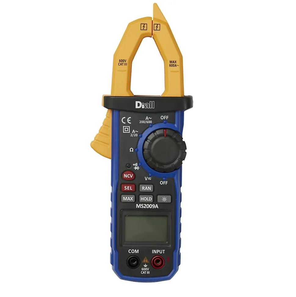 Pince ampèremétrique Diall MS2009A CAT III 600 A - 600 V l.35 x P.78 x H.218 mm