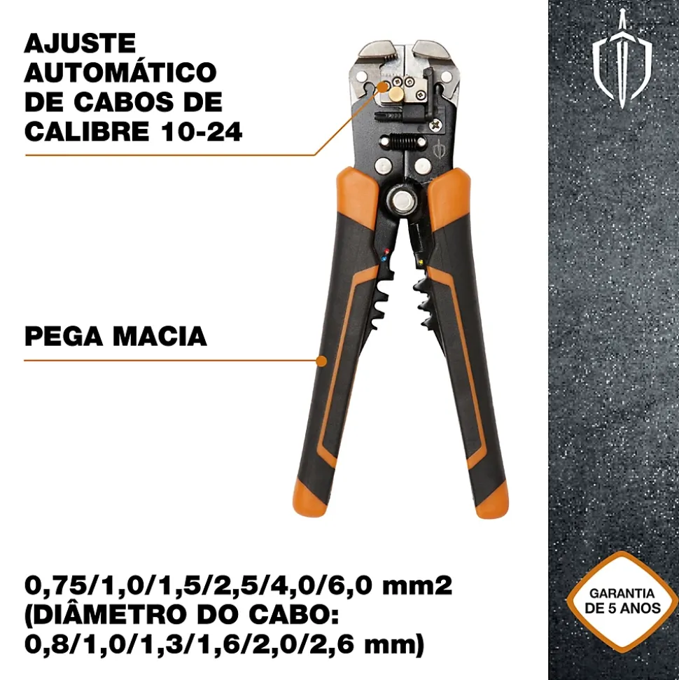 Pince à dénuder à cliquet Magnusson pour câbles section 0,2 à 6 mm²