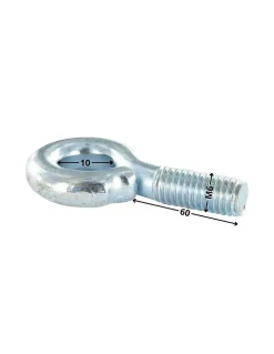 Piton Métaux M8X50 Diamètre Oeil 10 à 12 Acier zingué - 10 pièces