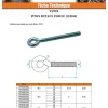 Piton Métaux M8X30 Diamètre Oeil 10 à 12 Acier zingué - 10 pièces