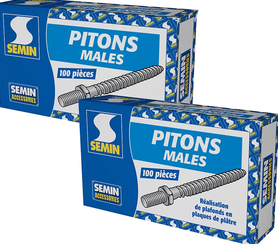 Pitons Mâles Semin, Boite de 100 (lot de 2)