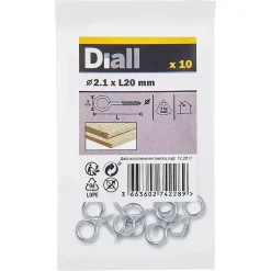 Piton à vis en acier zingué 20x11 mm - 10 pièces