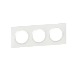 Plaque de finition blanche triple Legrand Dooxie
