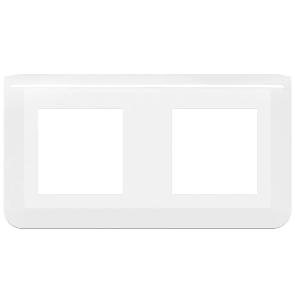Plaque de finition horizontale compartimentée Mosaic Legrand - 2x2 modules - Blanc