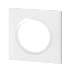 Plaque de finition 1 poste Legrand Dooxie 6 009 01 coloris blanc l.87 x P.10 x H.87 mm