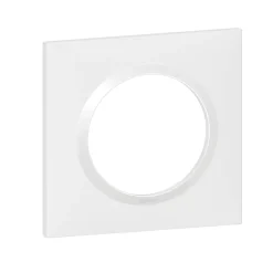 Plaque de finition 1 poste Legrand Dooxie 6 009 01 coloris blanc l.87 x P.10 x H.87 mm